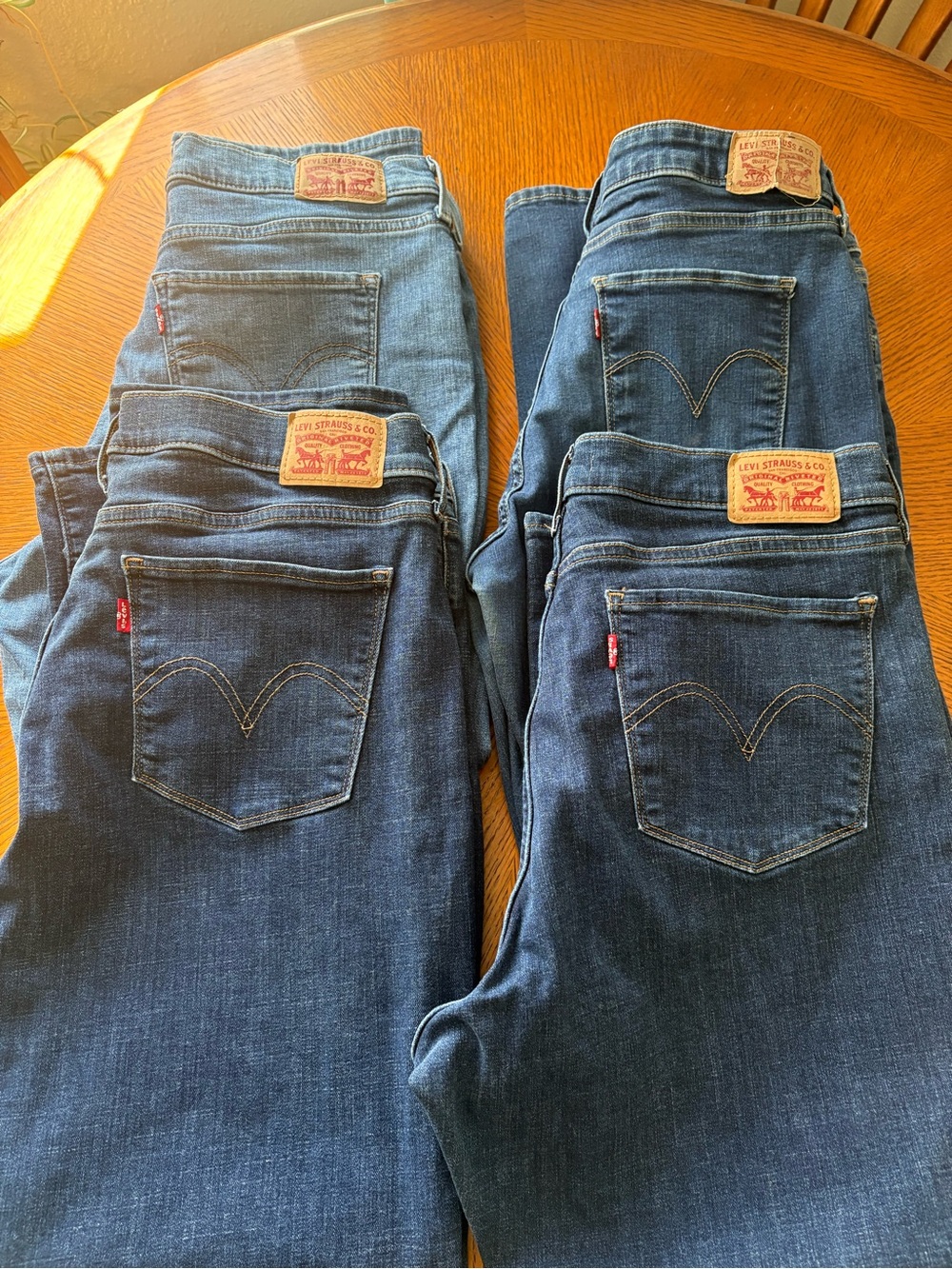 Levi's Women's Straight Leg Blue Denim Jeans Pack — Classic Five-Pocket Style